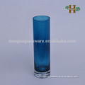 Handblown Cylinder Dark Blue Glass Vase